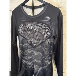 Orcain Men's Compression Shirt XXL Superman Logo Black Long Sleeve NWT
